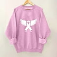 thumbnail image 2 of yardsong Breast Cancer Tops for Women Awareness Sweatshirts Funny Long Sleeve Survivor Shirt Pink Ribbon Graphic Support Sweater Pink,XS, 2 of 4