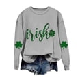 thumbnail image 5 of VgaVtl St. Paddy's Day Womens Sweatshirts No Hood Long Sleeve Tops for Women Trendy Elegant Shamrock Leisure Going Out Tops,Gray L, 5 of 5