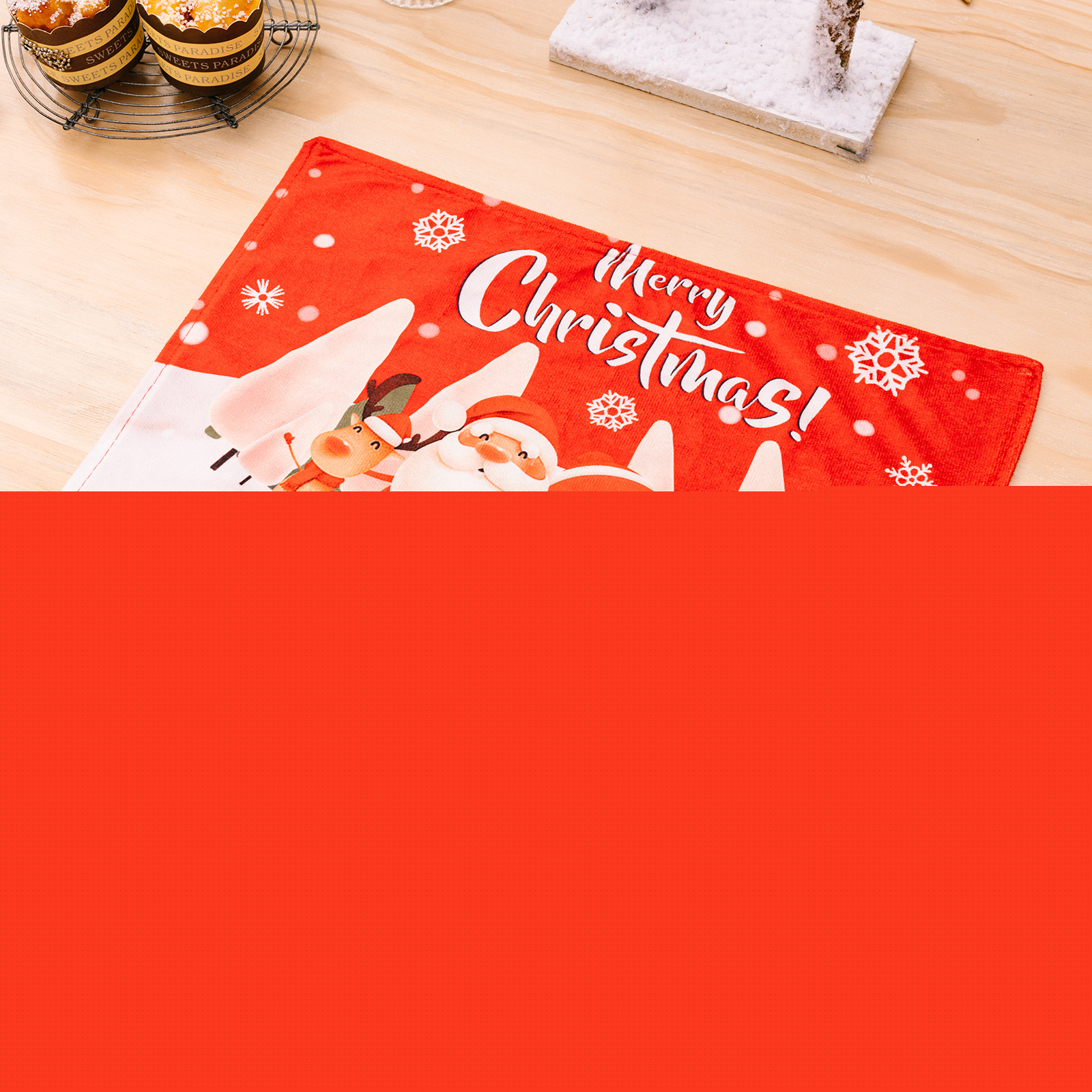 

Cloth Christmas Placemat Table Mat For Drinks Coffee Table Set Of Snowflake Santa Claus Christmas Tree Stocking Gingerbread Man Mug
