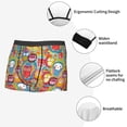 thumbnail image 3 of Sikiie Boho Cute Owls Print Men's Boxer Briefs, Elastic Waistband Boxer Briefs Leggings-XX-Large, 3 of 5