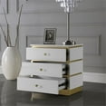 thumbnail image 4 of Pemberly Row Table d'Appoint Contemporain en Laque Blanche/or, 4 of 5