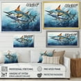 thumbnail image 4 of Designart "Majestic Marlins in Fishing I" Animals Floater Framed Canvas Wall Art, 4 of 7