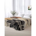 thumbnail image 5 of Burnt Orange Grey Black Flower King Size Flat Sheet, Wrinkleproof & Fadeproof Cooling Flat Bed Sheet Only, Spring Floral Botanical Breathable Soft Bedding Top Sheets 105 x 98 Inches, 5 of 8