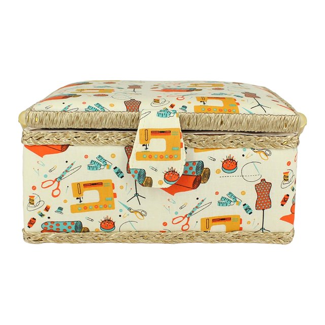 Cesta de costura portátil, caja de almacenamiento multiusos para niños y principiantes, accesorio de mano, organizador de hilo de 19 x 13 x 10 cm Estilo B