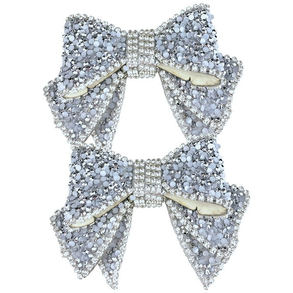 GETAJGHSD Shoe Charms Silver Resin Rhinestone 2Pcs 3.9x2.8x0.6In