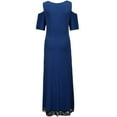 thumbnail image 6 of Womens Dresses Vacation, Summer Plus Size Maxi Dresses for Wedding Guest Women Sexy Lace Cold Shoulder Short Sleeve Crewneck Long Dress, 6 of 7