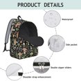 thumbnail image 4 of Mushroom and Fern Black Pattern Backpack for School, Cute School Bag with Adjustable Shoulder Straps and Padded Back, 15.7"x11.8"x5.5", 4 of 5