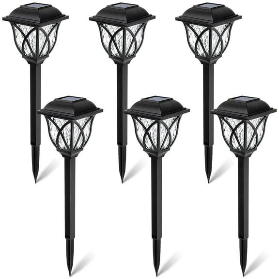 FKHouse Solar Black 2 V LED Landscape and Walkway Light (6 Pack)