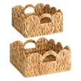 thumbnail image 1 of Cesta de Mimbre Festoneada, Cesta de Vivero con Asas, Cestas de Ratán Tejidas para Organizar, Cesta Decorativa para Estante, 1 of 8