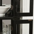 thumbnail image 4 of 70" Corner Curio Cabinet with LED Lights, Glass Display Shelf with Doors and 4 Adjustable Shelves, Vintage Storage Rack for Living Room, Office, Bar, Black, 4 of 9