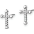 thumbnail image 2 of Sterling Silver Rhodium-Plated Polished Cz Cross Post Earrings (Width 8.35) (Length 12.15) - Jbsp, 2 of 5