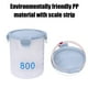thumbnail image 4 of Frascos redondos graduados para almacenamiento de cocina con tapa | Recipientes de plástico para refrigerios, cereales y repostería | Azul claro | 800 ml, 4 of 6