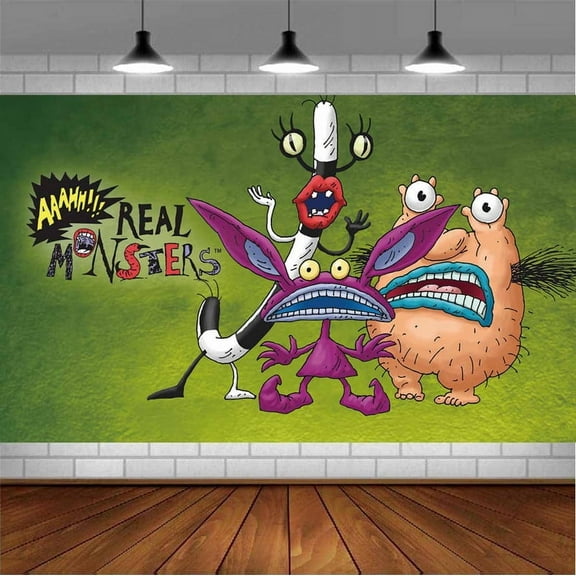 Aaahh!! Real Monsters Backdrop Banner Party Supplies Poster Movie Theme Background for Photography Birthday Decorations