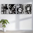 thumbnail image 4 of Arte de pared de metal Glamativity negro abstracto, paquete de 4 unidades, talla M, 4 of 7