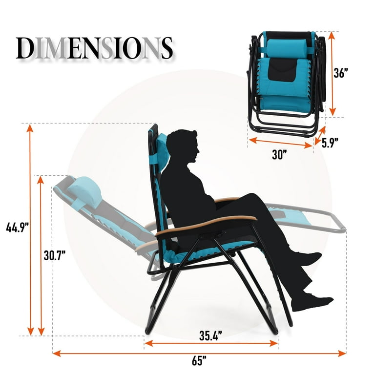 Sophia William Outdoor XL Oversized Padded Zero Gravity Chair