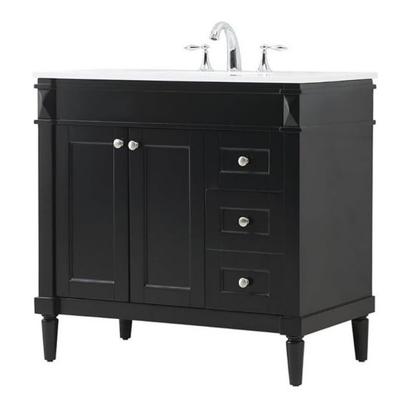 36 inch single bathroom vanity in black