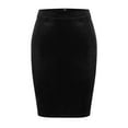 thumbnail image 6 of Besolor Women's Velvet Skirts Stretchy High Waist Back Split Work Office Formal Party Midi Length Pencil Skirts, 6 of 8