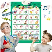 SAYLITA Electronic Interactive Alphabet Wall Chart for Kids, ABC Learning for Toddlers, Learning Toys for Toddlers, Talking ABC, 123s, Music, Words & Shapes Poster, Preschool Education Gifts for Kids