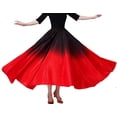 thumbnail image 4 of Elastic Waist Women Ladies Adult Satin Swing Full Circle Long Ballroom Skirt Long Full Circle Dance Skirt, 4 of 8