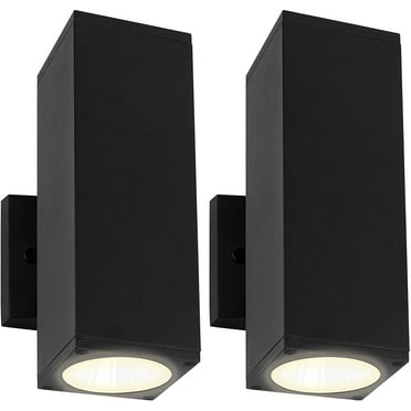 Light Blue USA LED Dual Up and Down LED Wall Light Exterior Lighting, 24W, 3 Color 3000K/4000K/5000K Selectable, LED Porch Sconce, 2000 Lumens, Waterproof and Outdoor Rated, ETL-Listed, 2-Pack
