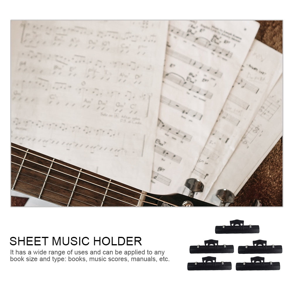 Worgeous 10 pcs  Music Book Clips Convenient Music Paper Holder Music Sheet Clamp for Practicing Performance