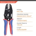 thumbnail image 2 of Herramienta de prensado HKS Ratcheting sin aislamiento AWG 20-8, 2 of 6