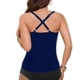 thumbnail image 3 of RXMEKW Bikini Top for Women, Sleeveless Push-Up Swimsuit with Removable Padding, V-Neck Wrap Front and Tummy Control Ruched Design for Beach and Pool, 3 of 5