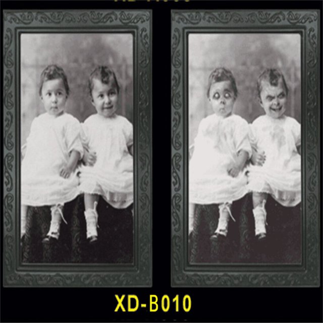 Marco de fotos de fantasma 3D, marcos de fotos de terror, cara cambiante, decoración de fiesta de Halloween, accesorios de decoración de casa encantada de Halloween