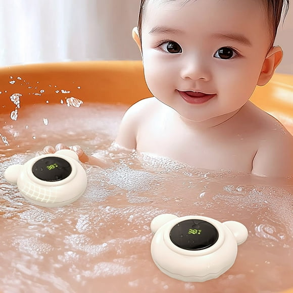 Termómetro de baño con forma de oso flotante | Monitor digital de temperatura del agua | Juguete de baño impermeable con sistema de alerta de 3 colores | Modo de suspensión automática | Pantalla