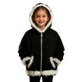 thumbnail image 3 of Jinhomg Girls Zip up Hoodie Jacket Sherpa Lined Jackets Kids Cute Fur Trim Hooded Sweatshirts Warm Winter Fleece Coats Outwear with Pockets, 3 of 7