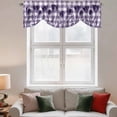 thumbnail image 3 of Tie Up Valances for Windows, Purple Flower Adjustable Valance Curtains Window Treatment for Living Room/Bedroom, Tulip Floral Country Plaid Checkered Rod Pocket Kitchen Curtains & Drapes 54x18 Inch, 3 of 9
