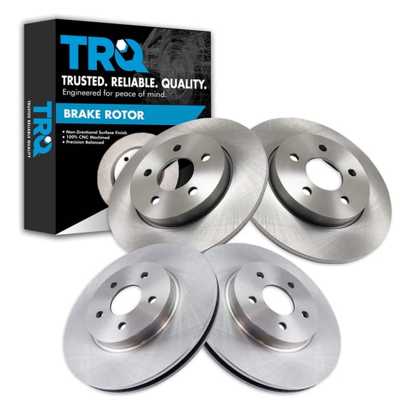 TRQ Front & Rear Brake Rotors Set Fits Select 2002-2008 Jaguar X-Type