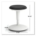 thumbnail image 2 of HON HONHEFS01BL Revel Adjustable Height Fidget Stool, Backless, Supports Up to 250 lbs, 13.75 to 18.5 in. Seat Height, Black Seat, White Base, 2 of 5