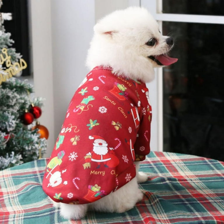 Christmas Dog Costume Clothes Pet Santa Claus Suit Puppy Red Clothing Doggie Winter Apparel Cold Weather Coats Cat Xmas Costumes XS 4XL Walmart
