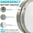 thumbnail image 2 of Luxrite 14 Inch LED Emergency Light with Battery Backup, 18W, 5 CCT Colors, 1440 Lumens, Dimmable, 120-277V, Damp Rated, 2 of 9