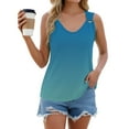 thumbnail image 2 of Yubnlvae Loose Fit Tank Tops for Women - 2025 Trendy Summer Workout, Yoga & Beach Camisoles (Breathable, V-Neck) Light blue M, 2 of 4