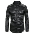 thumbnail image 2 of LIUJUNSHOP German Carnival Mens Glitter Dress Shirt Hot Stamped Party Dance Top Black S, 2 of 4
