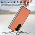 thumbnail image 4 of Allytech Fiber Pattern Phone Case for Samsung Galaxy Z Fold6, Slim Fit Lightweight Shockproof Anti-Fall Anti-Scratch Non-Slip Luxury Folding Case for Samsung Galaxy Z Fold6 - Brown, 4 of 6