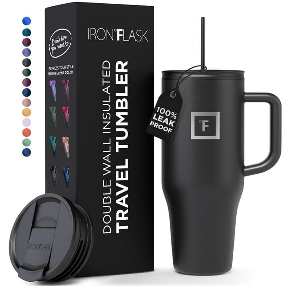 Taza aislante IRON °FLASK Copilot con pajita y tapa abatible, 950 ml
