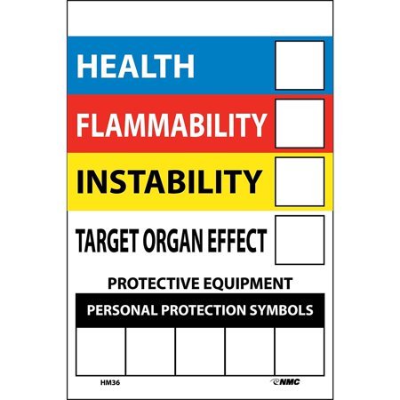 UPC: 0887481055664 | National Marker Right To Know Information Labels; Write On Color Bar 6X4 Adhesive Vinyl 10/Pk HM36