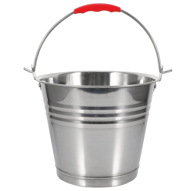 Nvzi Cubo de acero inoxidable con asa Cubo de agua portátil Multifuncional