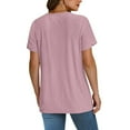 thumbnail image 7 of Womens Short Sleeve Shirts for Women Summer V Neck T Shirt Eyelet Breathable Comfy Loose Fit Tee Shirt Dressy Casual Blouses Fashion Tunic Ladies Tops Save for Later List Save for Later, 7 of 7