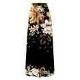 thumbnail image 4 of WTOBBY Women's Casual Flowy High Waisted Wide Leg Pants with Pockets Featuring Floral Print,Beach Trousers Perfect for Beach Activities, Poolside Lounging and Summer Waterfront Fun,Black M, 4 of 4