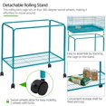 thumbnail image 7 of Alden Design 47" Metal Bird Cage with Slide-Out Tray and Rolling Stand, Teal Blue, 7 of 7