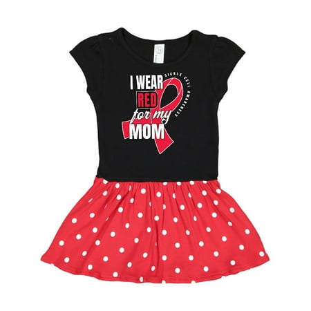 

Inktastic Sickle Cell Awareness I Wear Red For My Mom Gift Toddler Girl Dress
