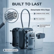 Key Lock Box with Code, Portable Combination Lockbox Wall-Mounted Key Storage Box for House Keys, Resettable Code Safe Security Lock Box for Home