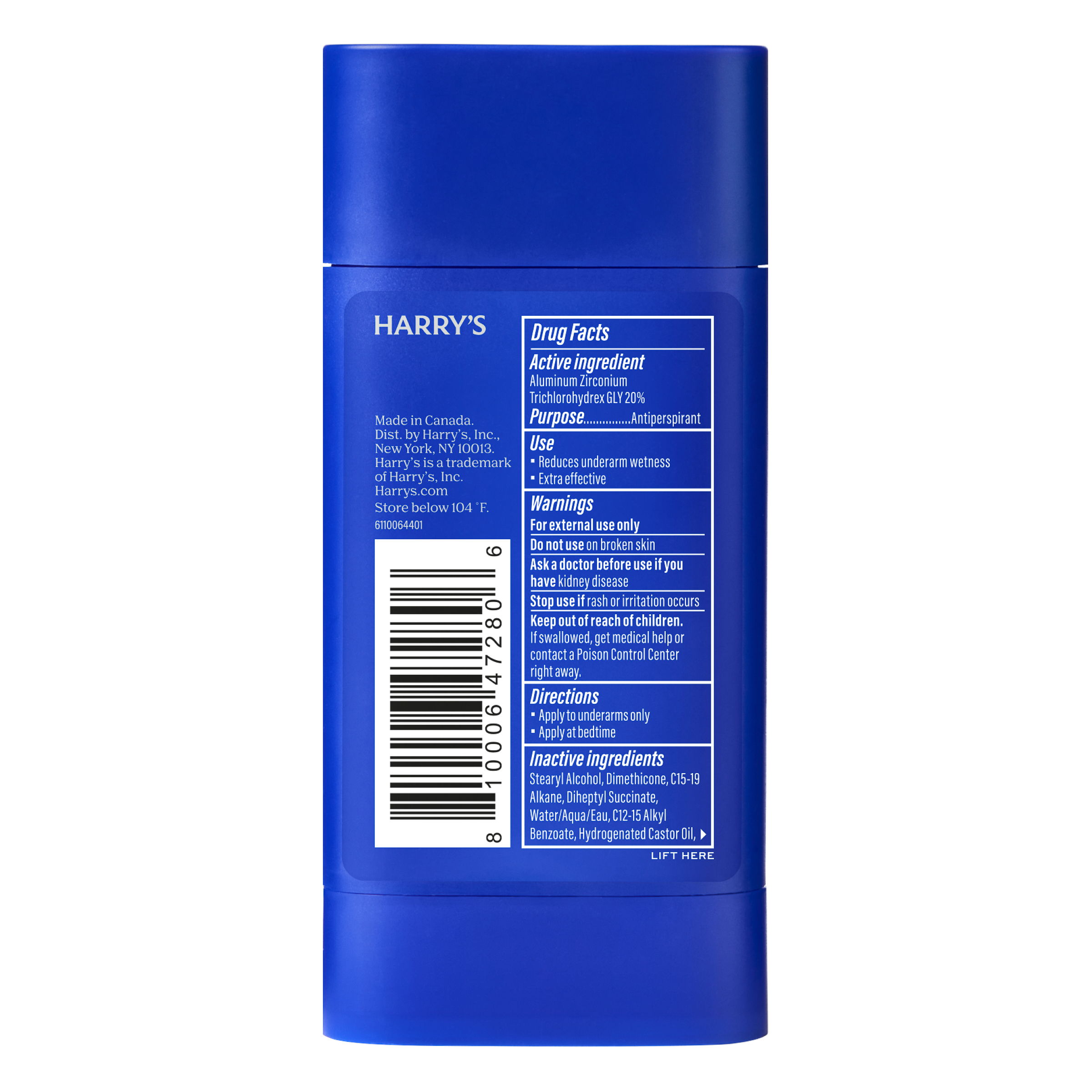 Harry's Extra-Strength Antiperspirant - Odor & Enhanced Sweat Control Deodorant for Men- Redwood, 2.5 Ounce (Pack of 6)