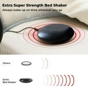 Sonic Alert Grey/Red Sonic Bomb Junior Alarm Clock with Bed Shaker - Vibrating Alarm Clock for Heavy Sleepers