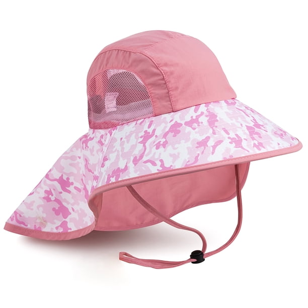 REDESS Gorro de nailon UPF 50 para niños pequeños, niños y niñas de 2 a 10 años,Light Pink