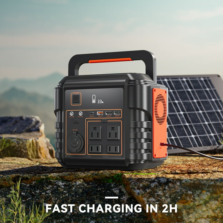 EBL Portable Power Station 300, 110V/330W Pure Sine Wave Solar Generator  (Solar Panel Not Included) - Peak 600W Backup Lithium Batteries AC Outlet  for